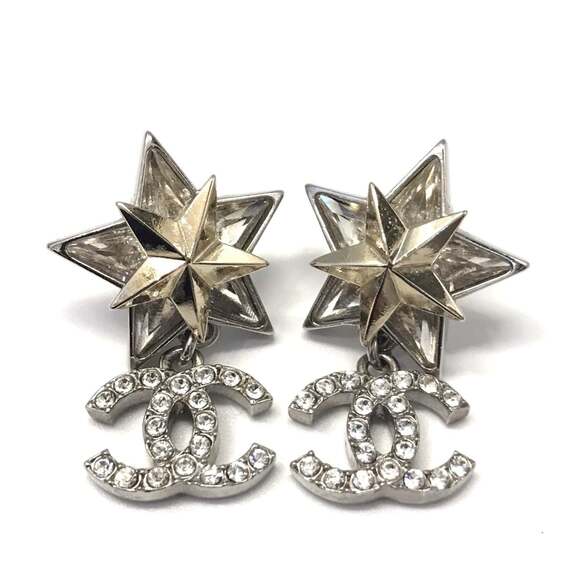 Chanel Accessories - CHANEL Women's Earrings with Coco Mark Rhinestone